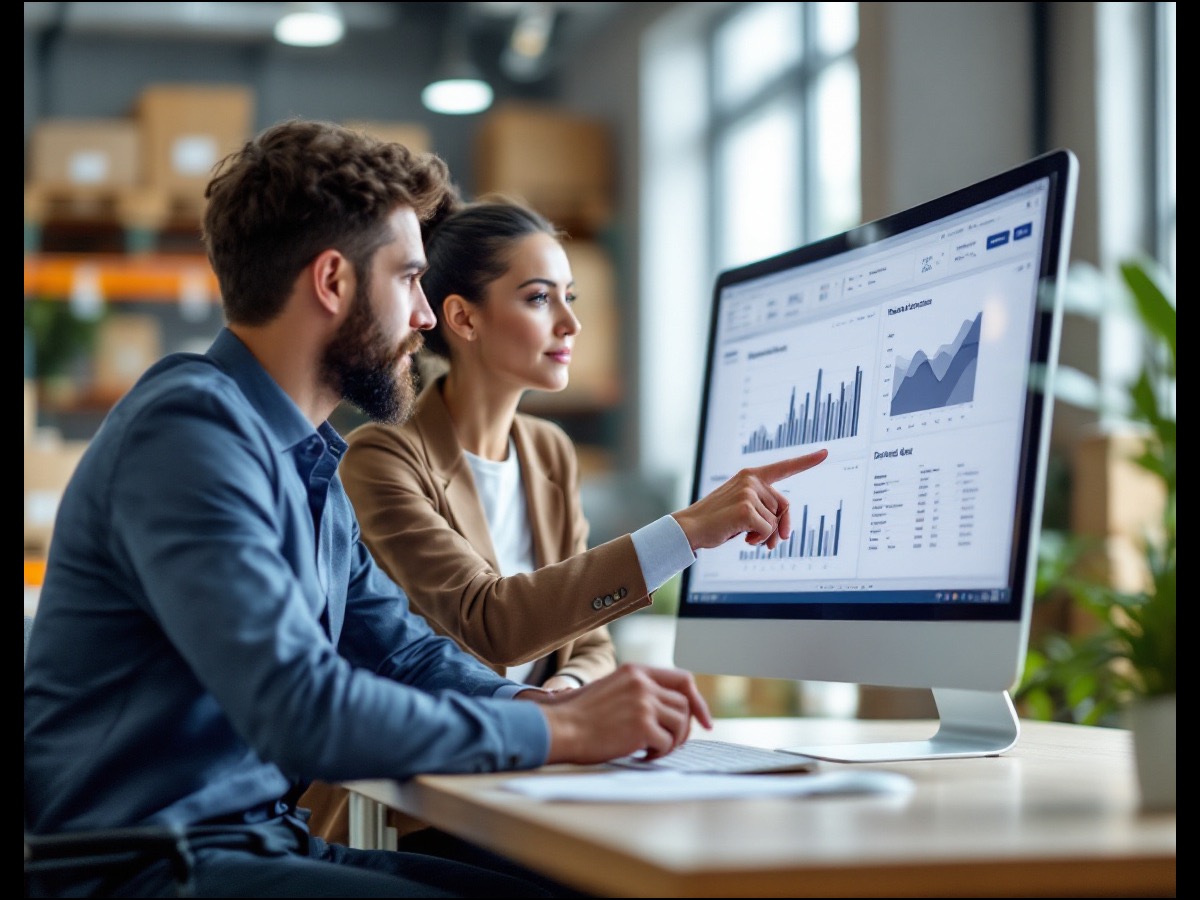 Supply chain planners reviewing demand and inventory forecast data